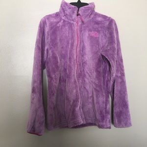 North face purple furry jacket